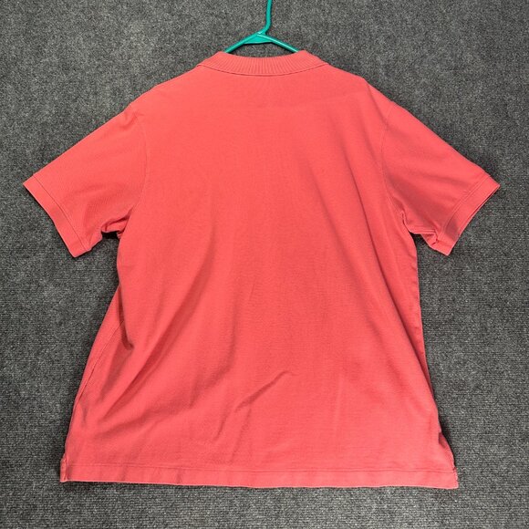 Vineyard Vines Polo Shirt Mens Large Pink Salmon Short  Sleeve  Logo Split Hem - Picture 4 of 5